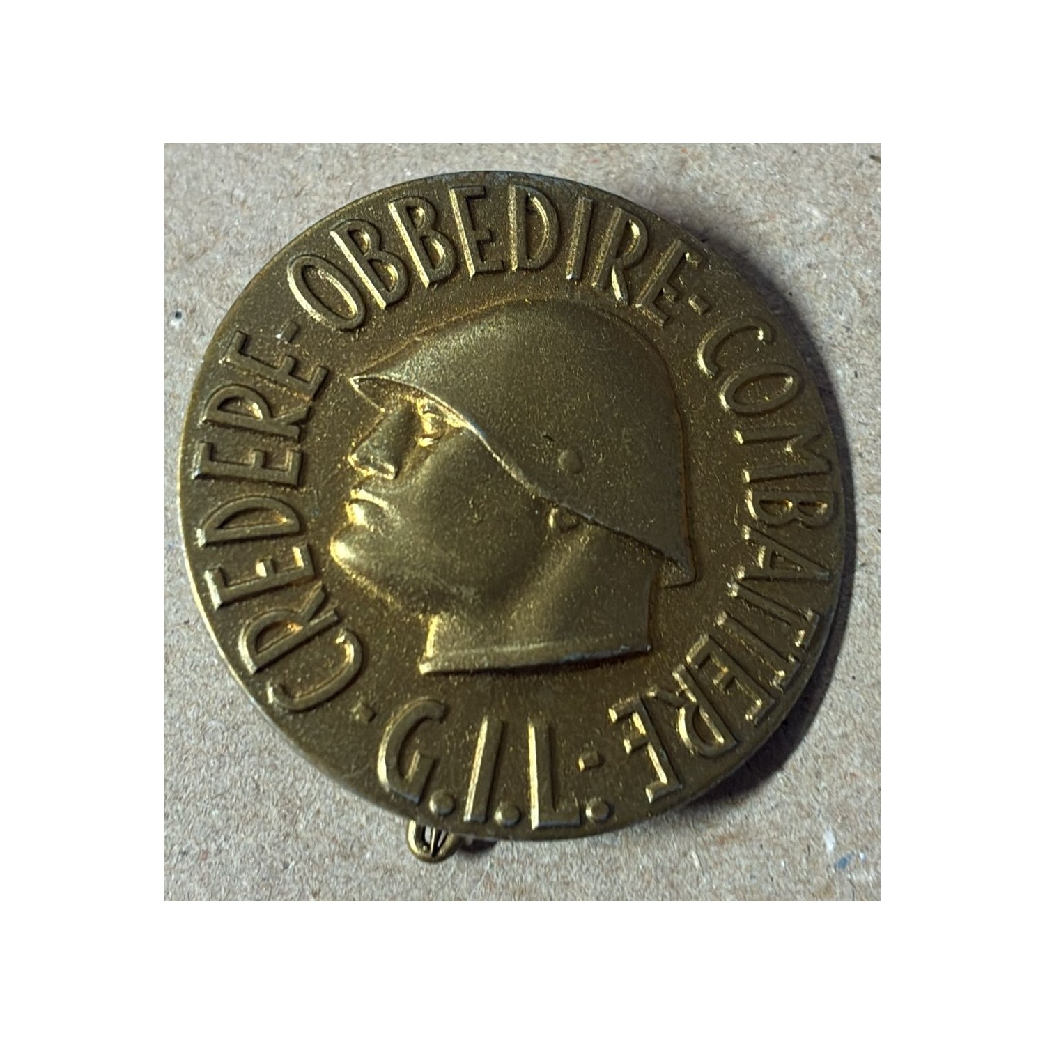 Selten! GIL-Abzeichen „Glaube, Gehorche, kämpfe“ aus der RSI-Zeit 1944/45