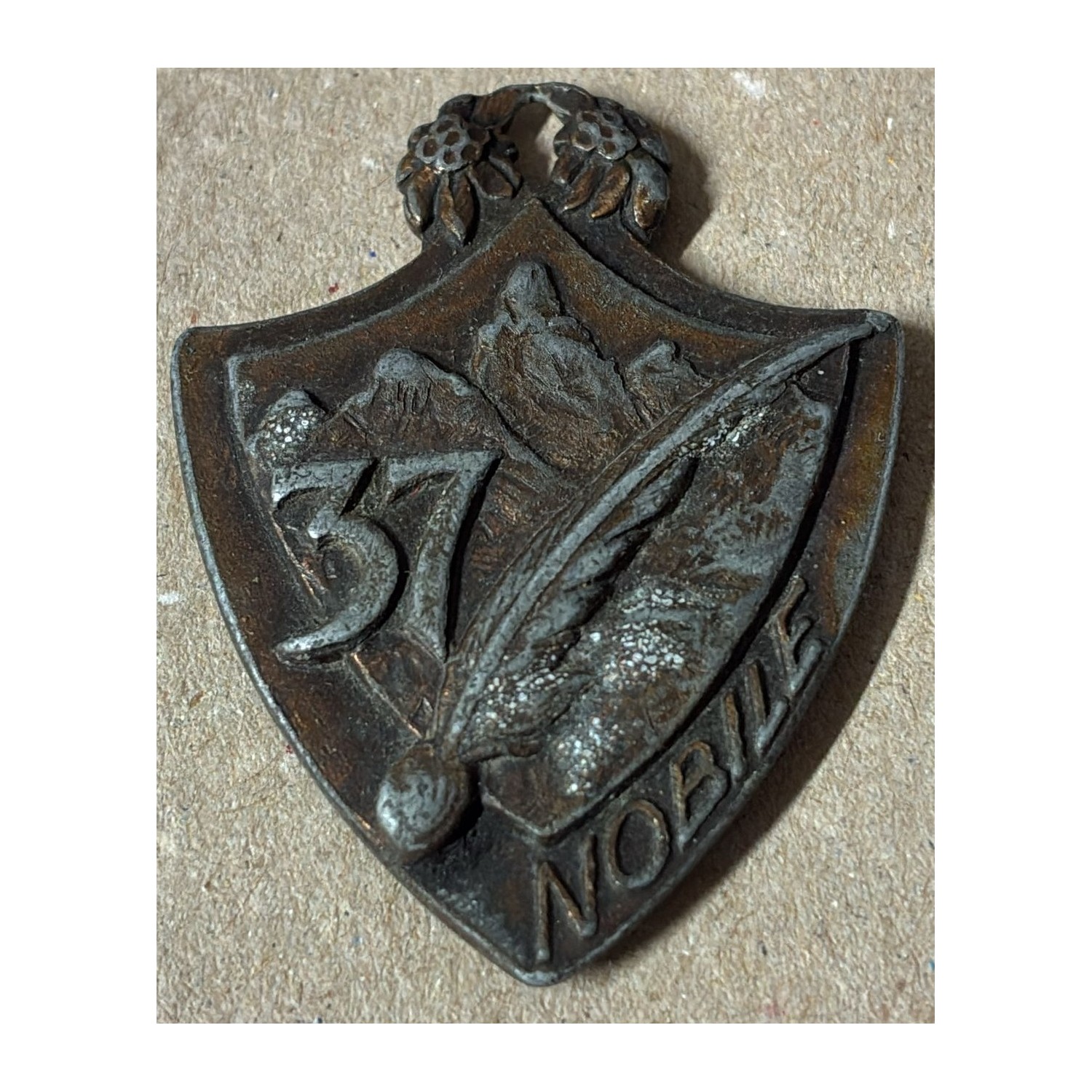 Rare badge of the 1st ALPINE DIVISION "TAURINENSE" 4th Regiment - ALPINE BATTALION "INTRA" 37th "NOBILE" COMPANY