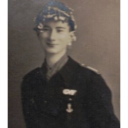 Young member of the GUF of Vercelli with a 1942 Gogliardo