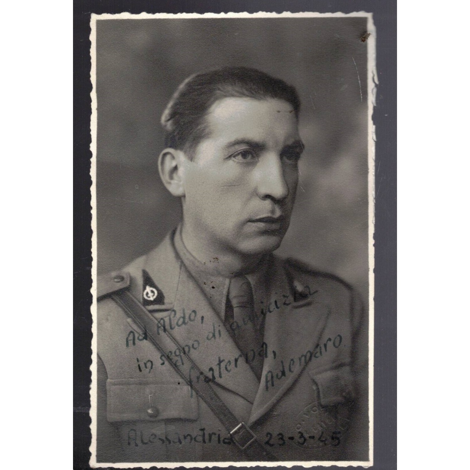 Photo portrait of an officer of the engineering corps during the Italian Social Republic in 1945