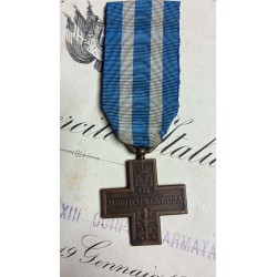 Medaglia Croce al merito con attestato Pietro Cavalli Molinelli