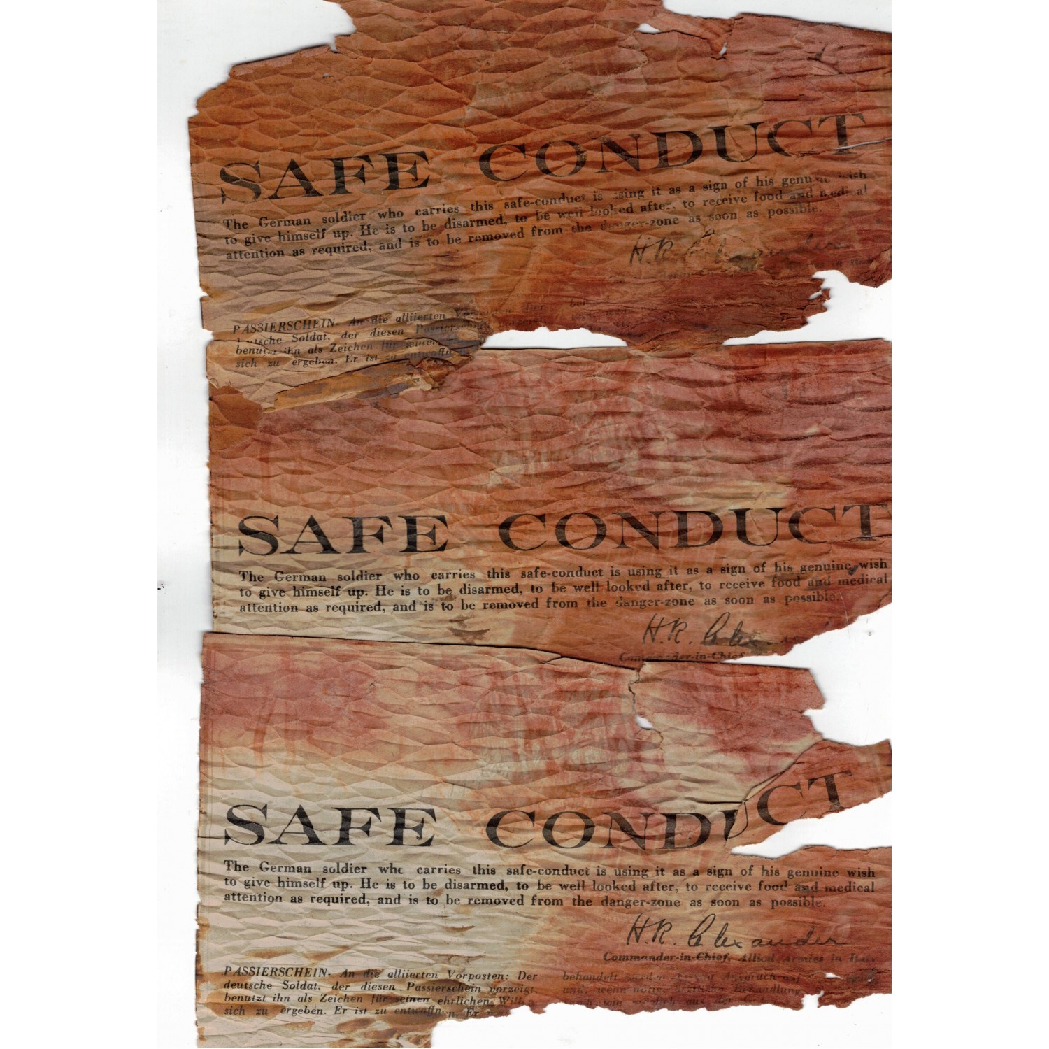 SAFE CONDUCT aerial propaganda leaflet