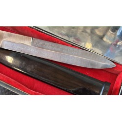 Dagger in a steel case with a dedication to Umberto Ajello, the Livorno Federale, from the Officers of the 88th MVSN Legion