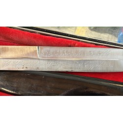 Dagger in a steel case with a dedication to Umberto Ajello, the Livorno Federale, from the Officers of the 88th MVSN Legion