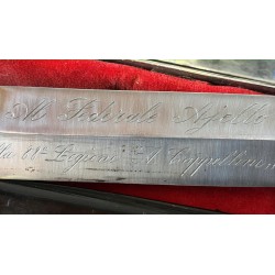 Dagger in a steel case with a dedication to Umberto Ajello, the Livorno Federale, from the Officers of the 88th MVSN Legion