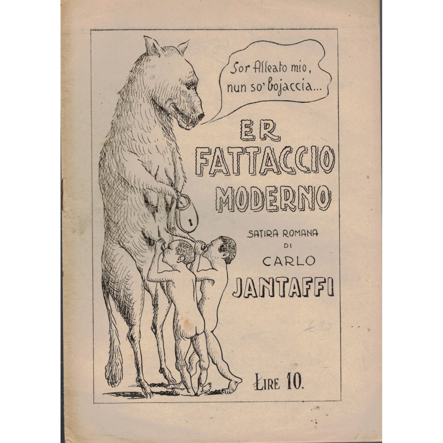 Dies ist eine satirische Publikation mit dem Titel „Er Fattaccio Moderno“ von Carlo Jantaffi