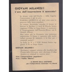 Volantino partigiano Insurrezione di Milano 1945