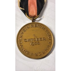 Medaglia commemorativa dell'annessione dei Sudeti (Sudetenland-Medaille) del Terzo Reich, istituita il 18 ottobre 1938