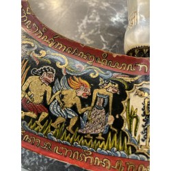 Atemberaubendes malaiisches Zeremonialmesser (Kriss), gerade Klinge, Perlmuttgriff.