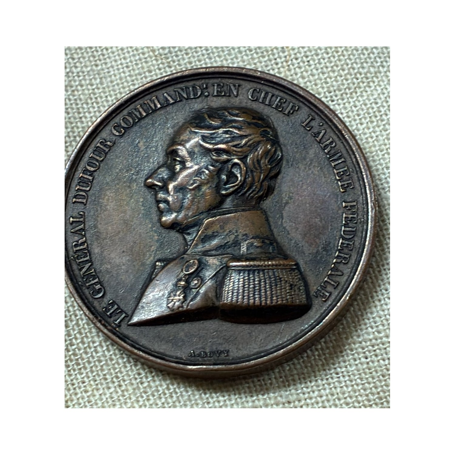 Swiss bronze medal commemorating the Sonderbund War of 1847