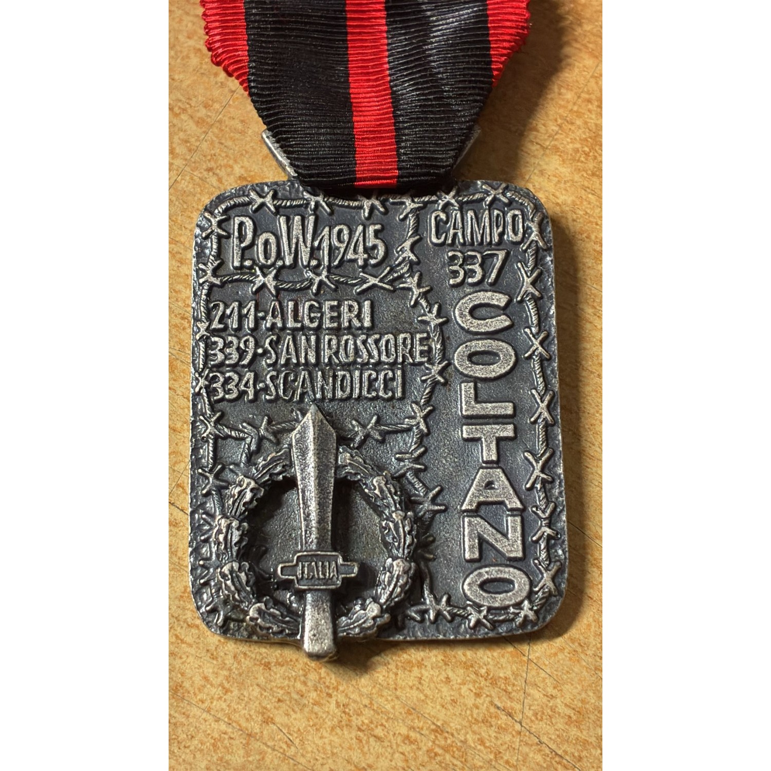 Ruhestandsmedaille der Italienischen Sozialrepublik, Kriegsgefangenenlager 337, Coltano.