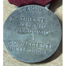 Rare medal commemorating the fallen of the Italian Social Republic in Rome.
