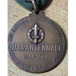 Medaglia commemorativa della fondazione della Divisione Alpina MONTEROSA 1944 1984
