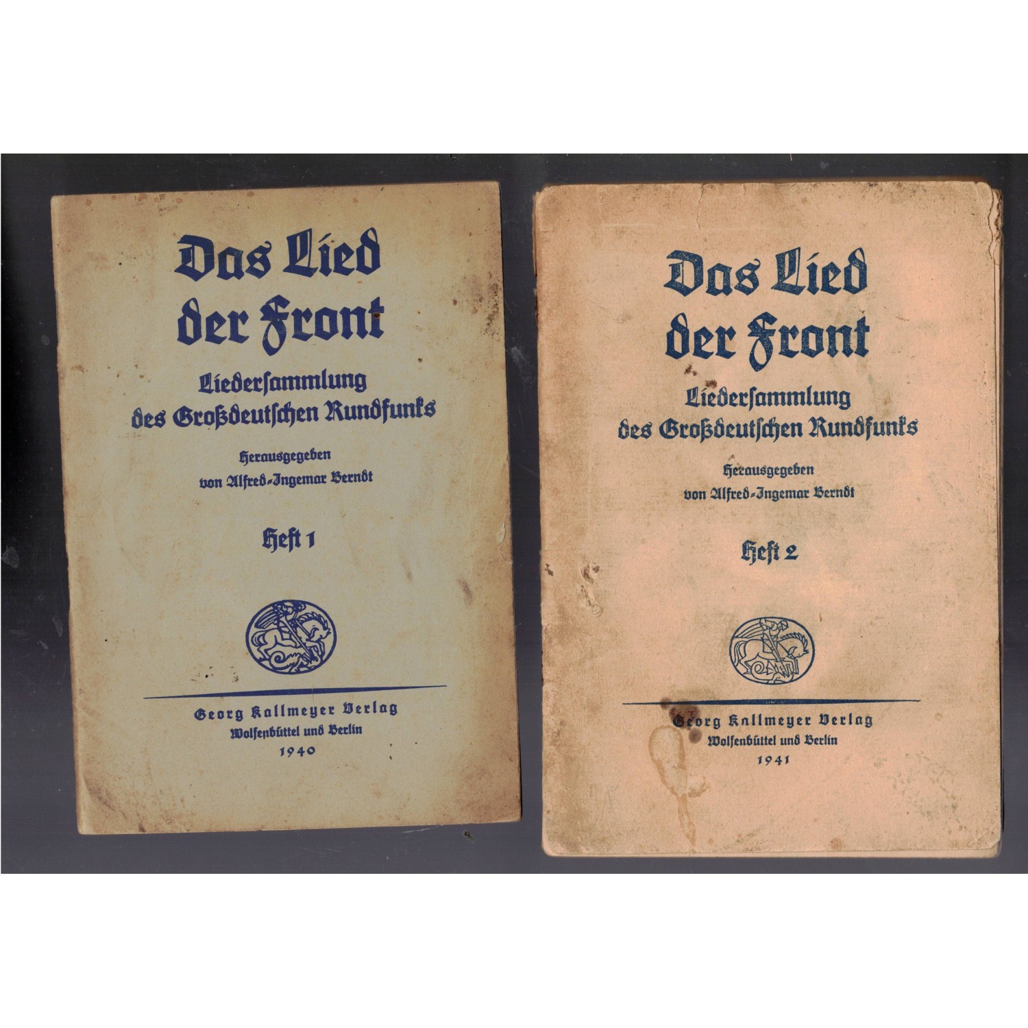 Zwei deutsche Militärliederbücher 1940-1941