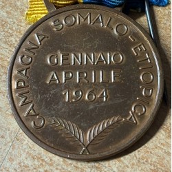 Medaglia in bronzo Campagna SOMALO ETIOPICA Gennaio Aprile 1964 Medaglia Al Valor Militare e Civile