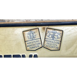 Targa in metallo litografato RISERVA DI CACCIA anni 30/40