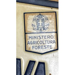 Lithographed metal plaque Fascist Hunters' Federation HUNTING RESERVE from the 1930s