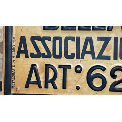 Targa in metallo litografato RISERVA DI CACCIA anni 30/40