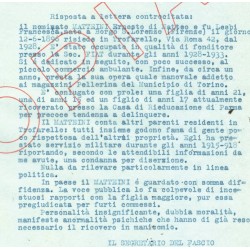 Documento inviato dal Segretario Federale di Torino al Segretario del Fascio di Trofarello