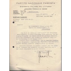 Documenti concessione Medaglia al Valor Civile a Giovane Fascista
