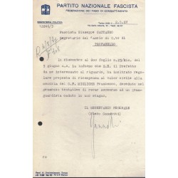 Documenti concessione Medaglia al Valor Civile a Giovane Fascista