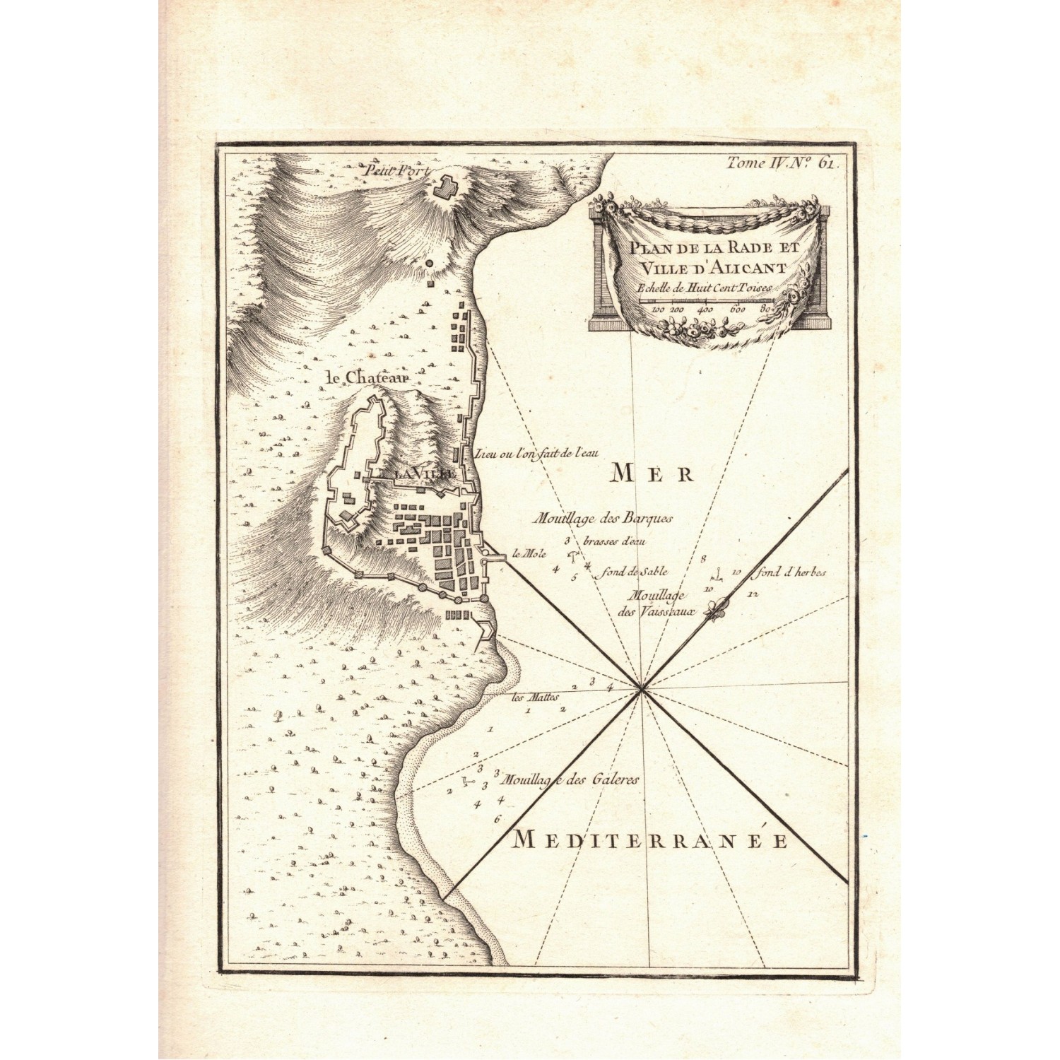 Mappa Citta di Alicante BELLIN (Jacques-Nicolas)