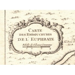 Stampa originale di Jacques Nicolas Bellin , pianta della foce del fiume Eufrate seconda meta del 1700