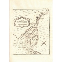 Stampa originale di Jacques Nicolas Bellin , pianta della foce del fiume Eufrate seconda meta del 1700