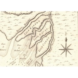 Stampa originale di Jacques Nicolas Bellin , pianta della foce del fiume Eufrate seconda meta del 1700