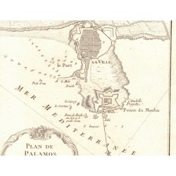 pianta della citta di Palamos  seconda meta del 1700