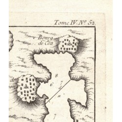 Original print by Jacques Nicolas Bellin, map of the city of Chagre, Le Havre, second half of the 1700s