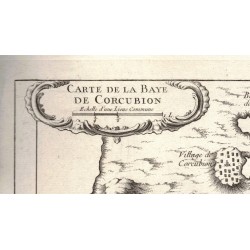 Stampa originale di Jacques Nicolas Bellin , pianta dela baia di Corcubion   , seconda meta del 1700