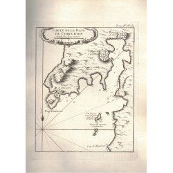 Stampa originale di Jacques Nicolas Bellin , pianta dela baia di Corcubion   , seconda meta del 1700