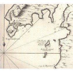 Stampa originale di Jacques Nicolas Bellin , pianta dela baia di Corcubion   , seconda meta del 1700