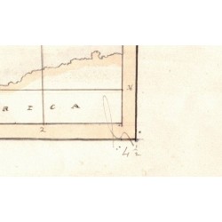 Cartina prima meta del 1800 disegnata a mano ed acquarellata a mano , autore sconosciuto , Spagna e Portogallo