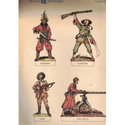 Foglio di soldatini di carta Marca SALGARI Mompracen