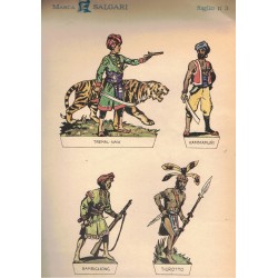 Foglio di soldatini di carta Marca SALGARI Mompracen