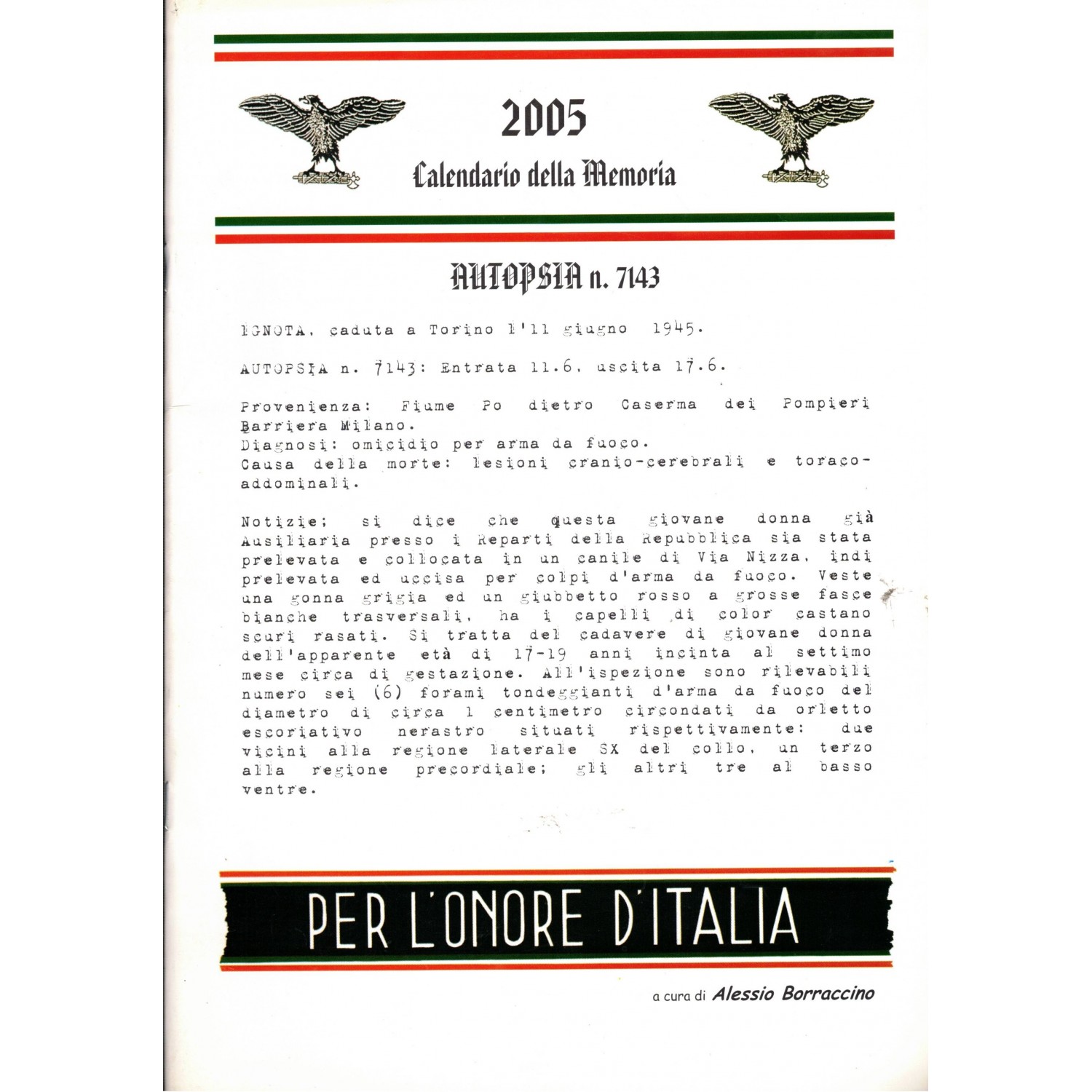 Rivista Calendario della memoria 2005 di Alessio Borraccino