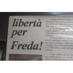 Manifesto murale di propaganda neo fascista anni 80 Franco Freda