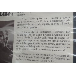 Manifesto murale di propaganda neo fascista anni 80 Franco Freda