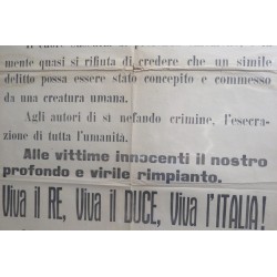 Manifesto murale Comune di Golese (Parma) Aprile 1928 Attentato al Re