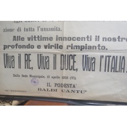 Manifesto murale Comune di Golese (Parma) Aprile 1928 Attentato al Re