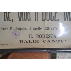 Manifesto murale Comune di Golese (Parma) Aprile 1928 Attentato al Re