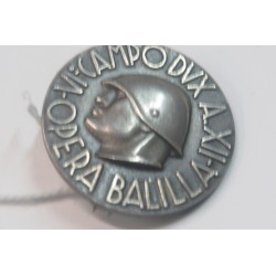 Commemorative bow pin VI ° Campo DUX Opera Balilla in silver
