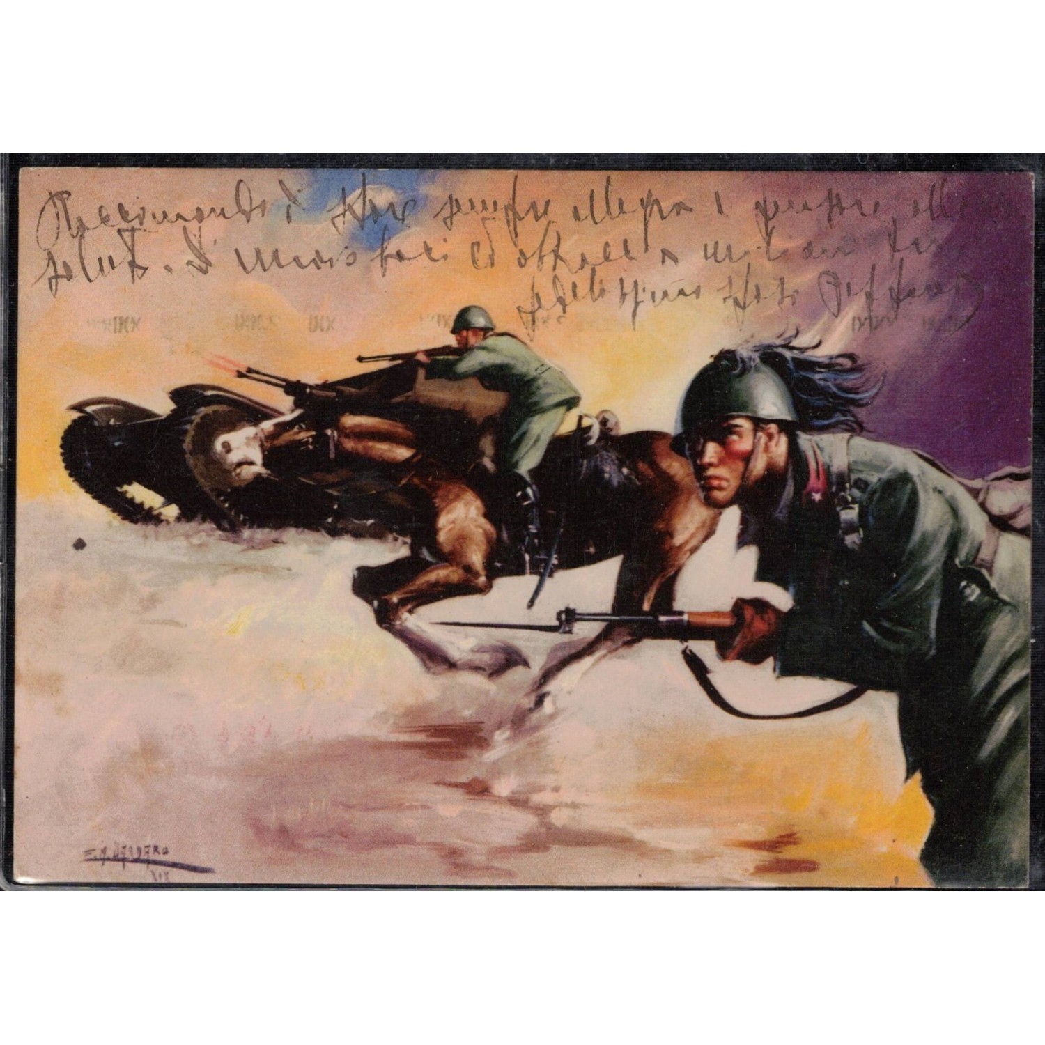 Cartolina Scuola Centrale Truppe Celeri 1943