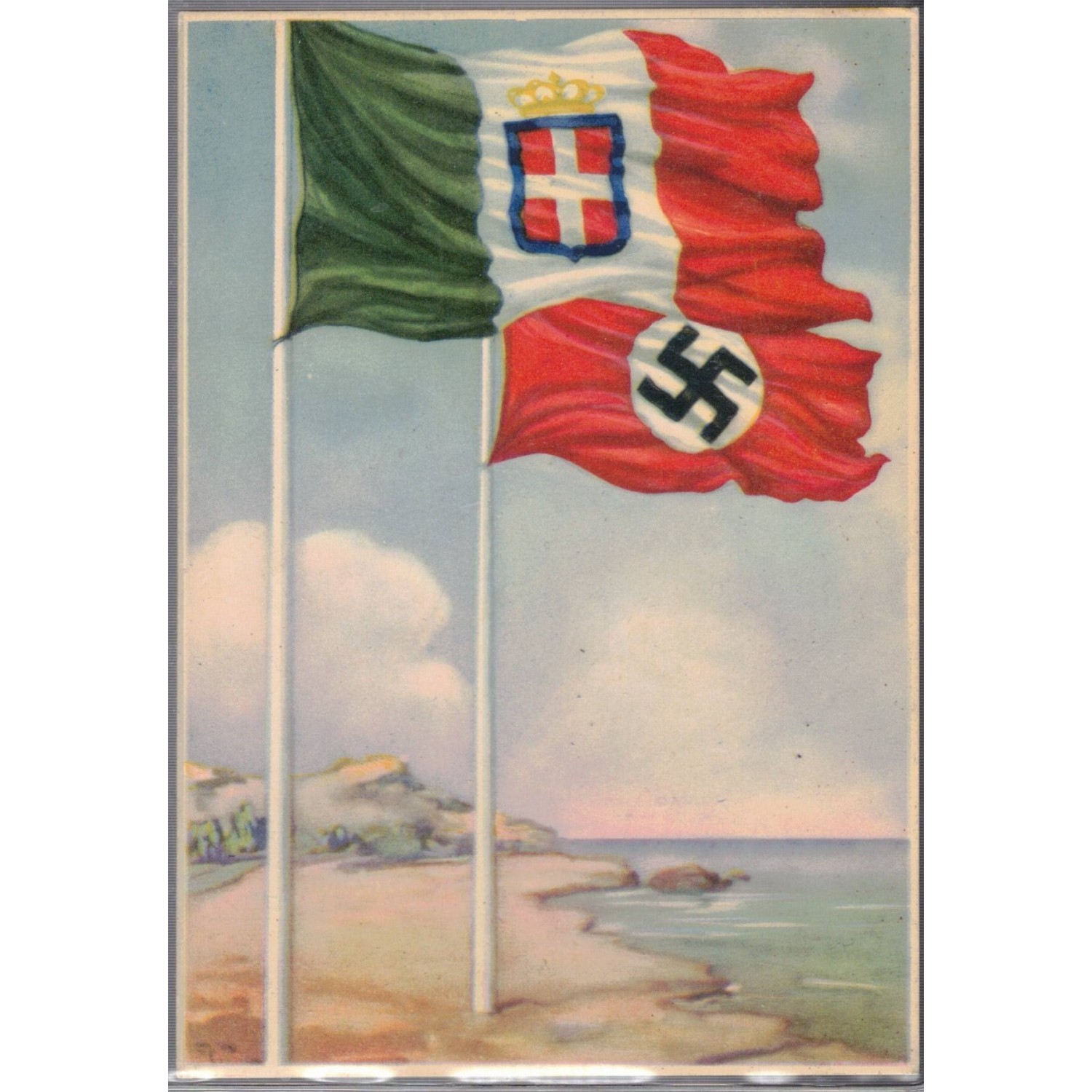 Cartolina di propaganda Amicizia Italo Tedesca 1942
