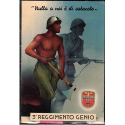 Cartolina reggimentale 3° Rgt. Genio "Nulla a noi e' ostacolo"