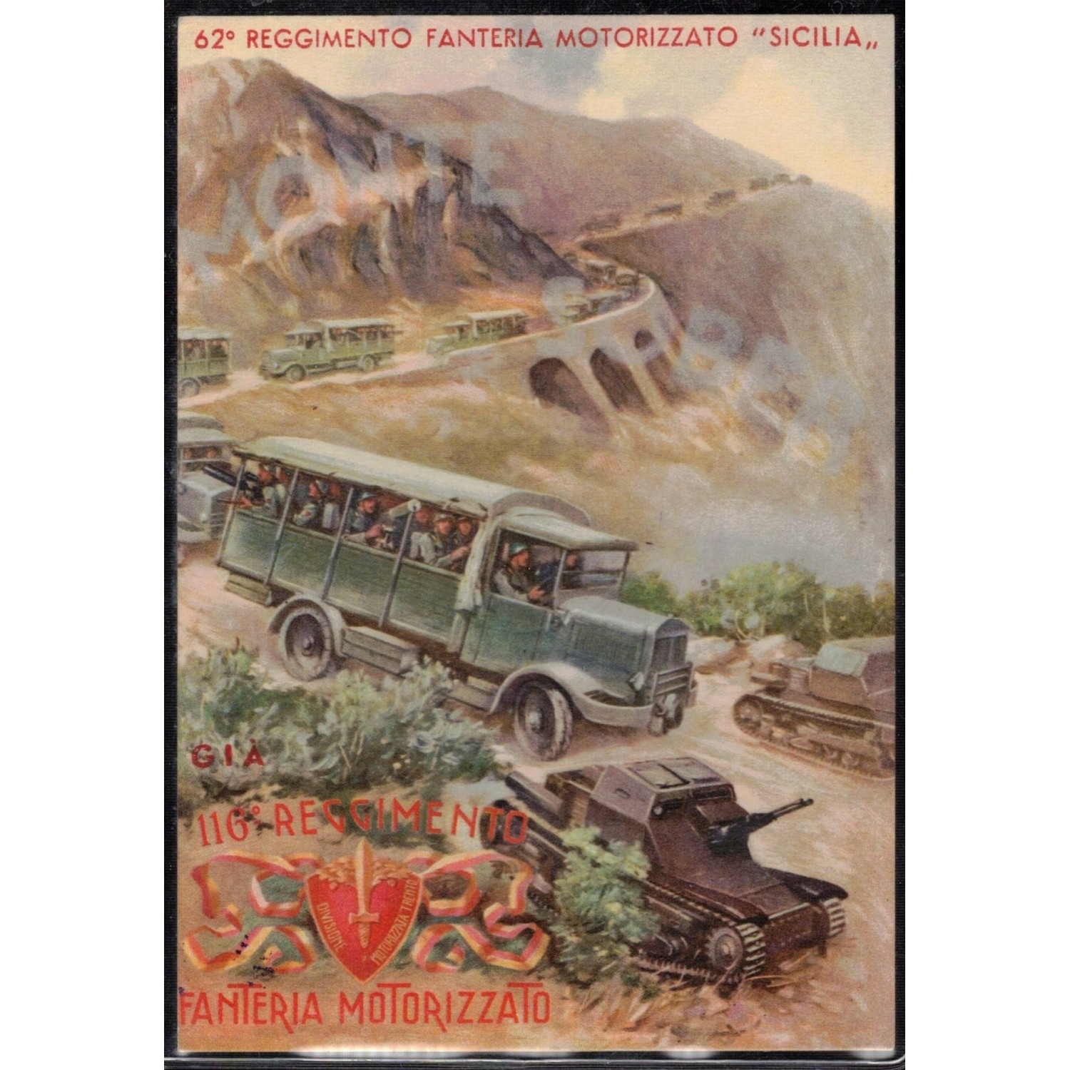 Cartolina reggimentale 116° Rgt. Fanteria Motorizzato "
