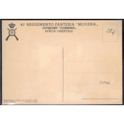 Cartolina reggimentale 41° Rgt. Fanteria "MODENA" Divisione COSSERIA AOI