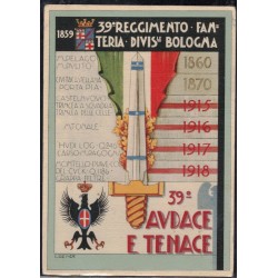 Cartolina reggimentale 39° Rgt.Fanteria Div.ne BOLOGNA